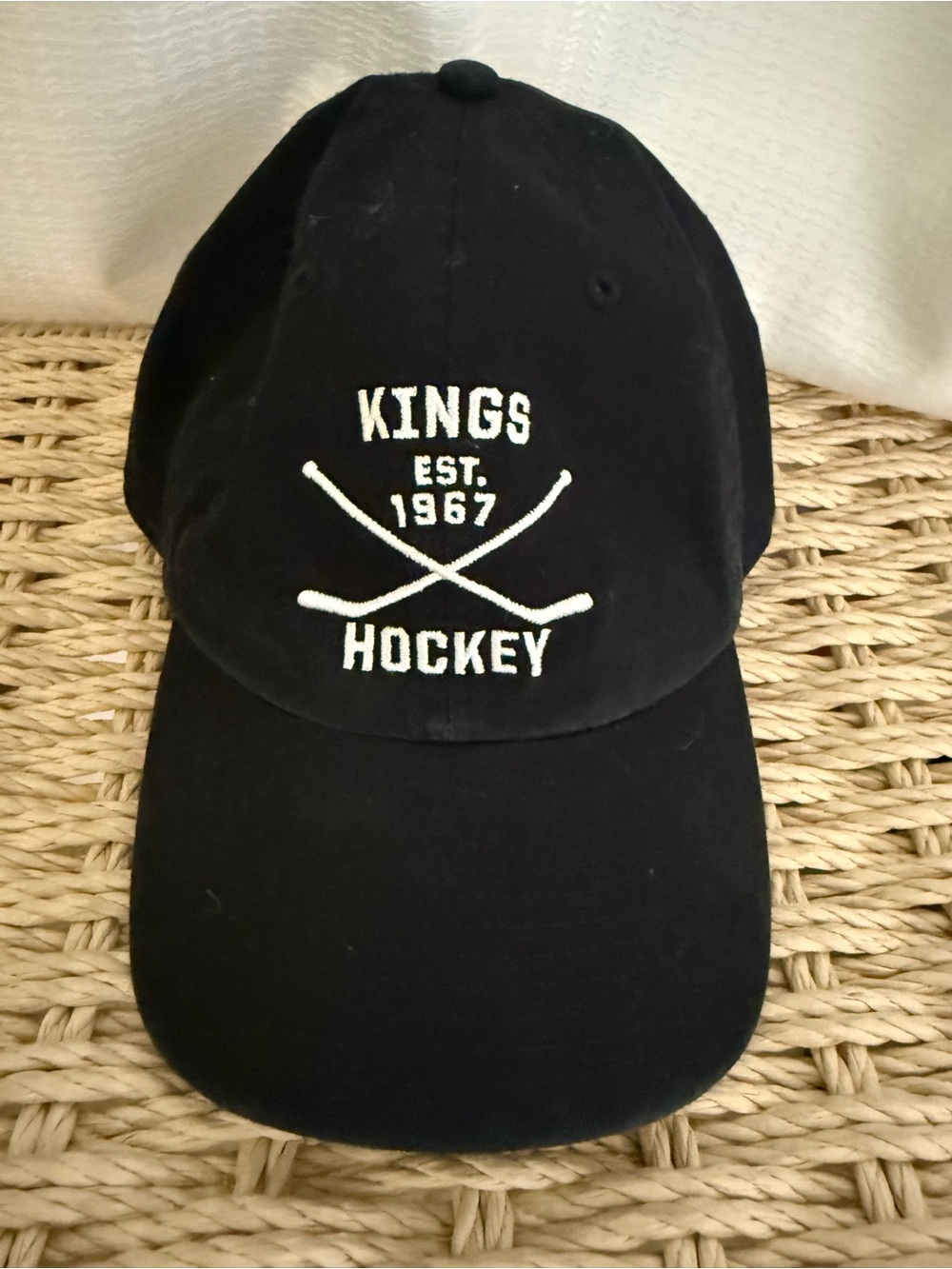 47 Brand Kings Hockey Black Cap with White Embroidery
